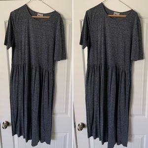 Heathered blue midi dress